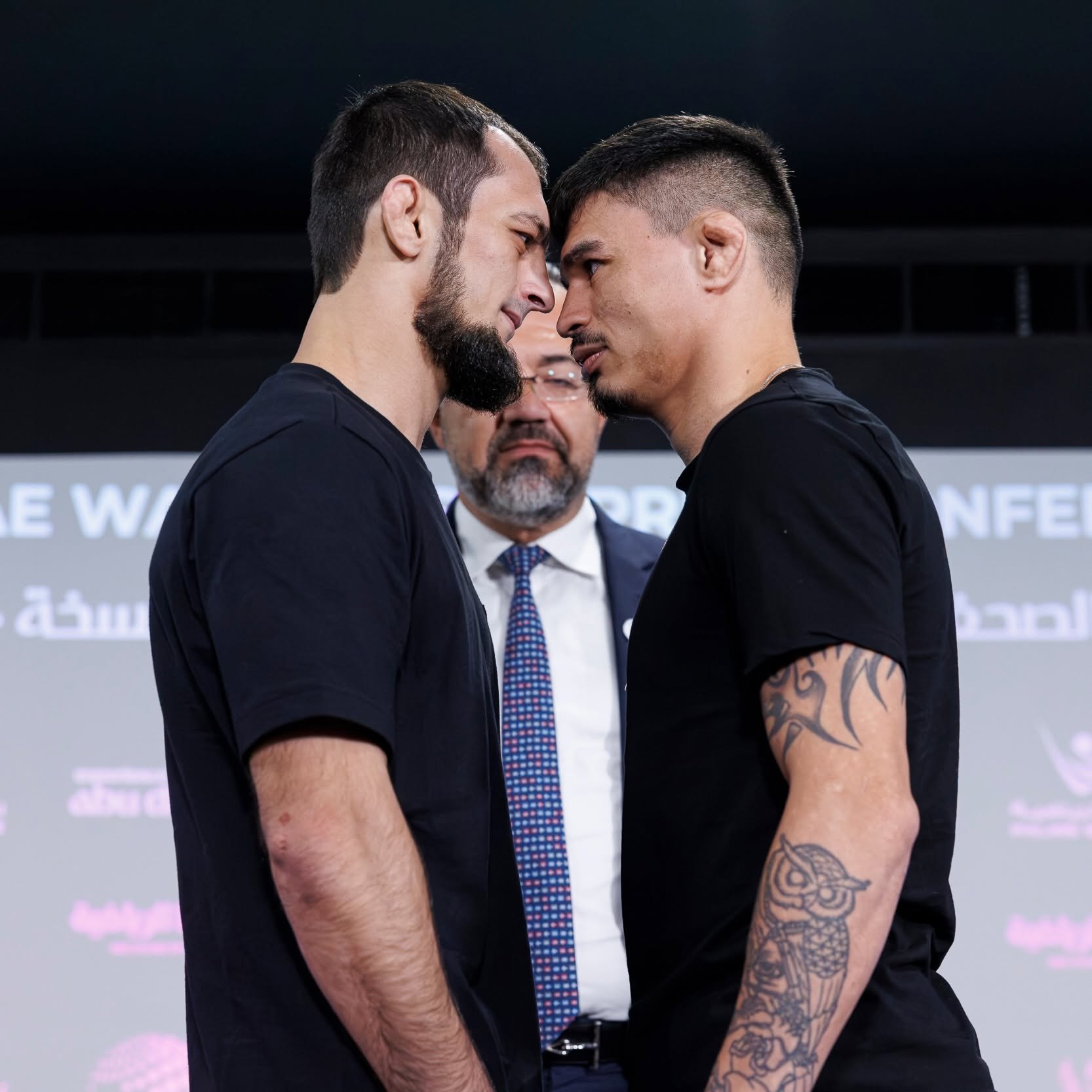 UAE Warriors 74 press conference face-off 1 in Abu Dhabi